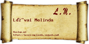 Lévai Melinda névjegykártya