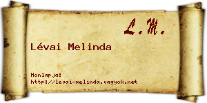 Lévai Melinda névjegykártya